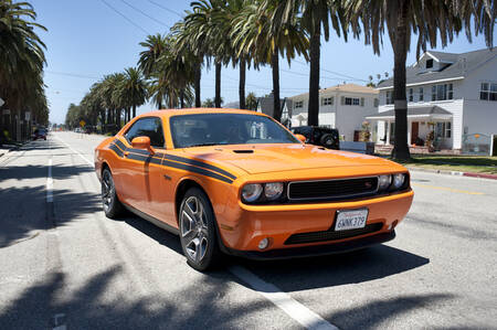 Crossing Laguna Beach in a Dodge Challenger