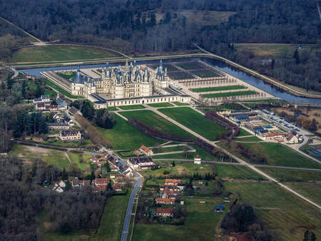 Slottet Chambord sett från luften Slottet Chambord sett från luften