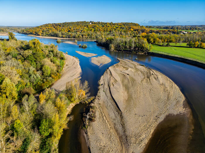 La confluence Loire Allier en automne La confluence Loire Allier en automne