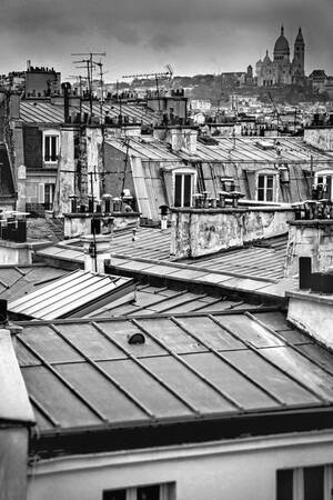Toits Paris Sacré Coeur NB