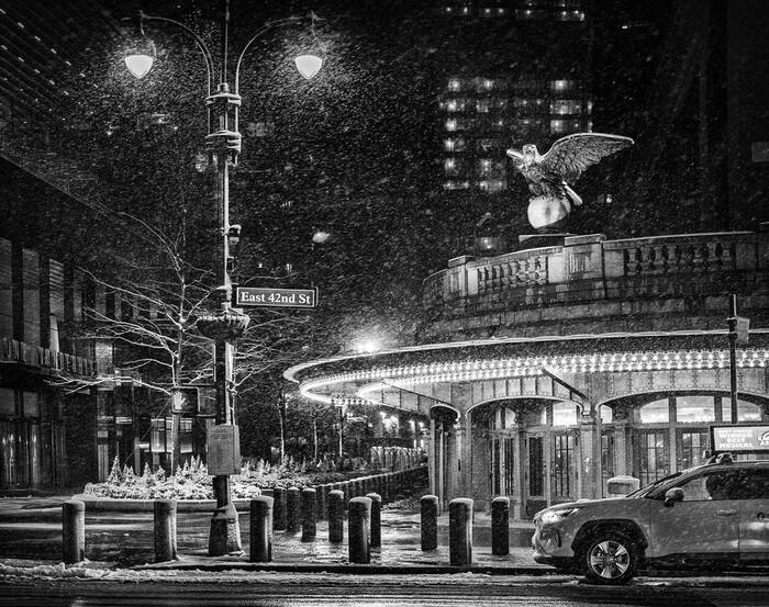 Manhattan in de sneeuw