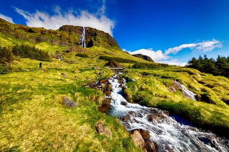 Barjnafoss waterfall in Island