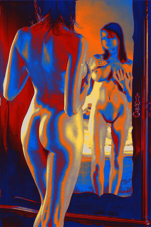 Femme nue devant un miroir 02 Femme nue devant un miroir 02
