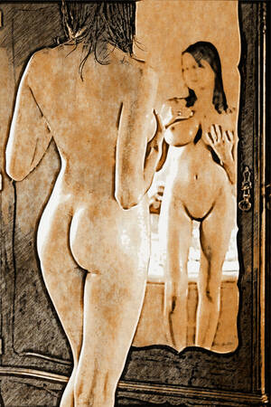 Femme nue devant un miroir 03 Femme nue devant un miroir 03