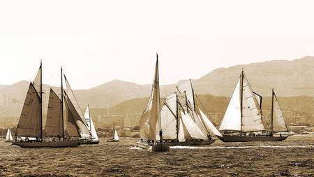 Panoramisch uitzicht op zeilboten 03 Panoramisch uitzicht op zeilboten 03