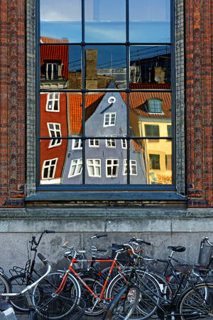 Reflections in a Copenhagen facade