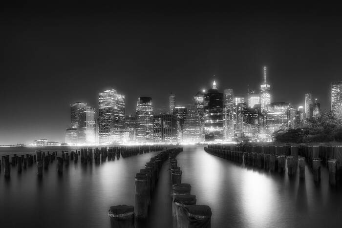 Manhattan skyline zwart en wit Manhattan skyline zwart en wit
