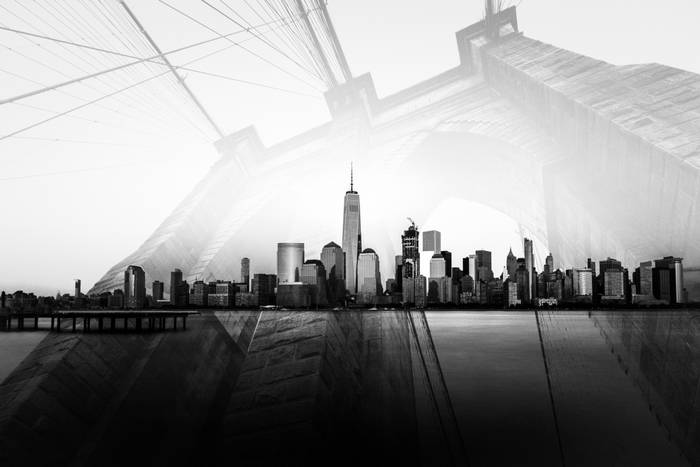 New York Skyline en Brooklyn Bridge New York Skyline en Brooklyn Bridge