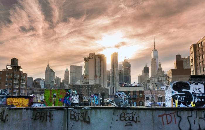 Street Art et Coucher de Soleil sur New York City Street Art et Coucher de Soleil sur New York City