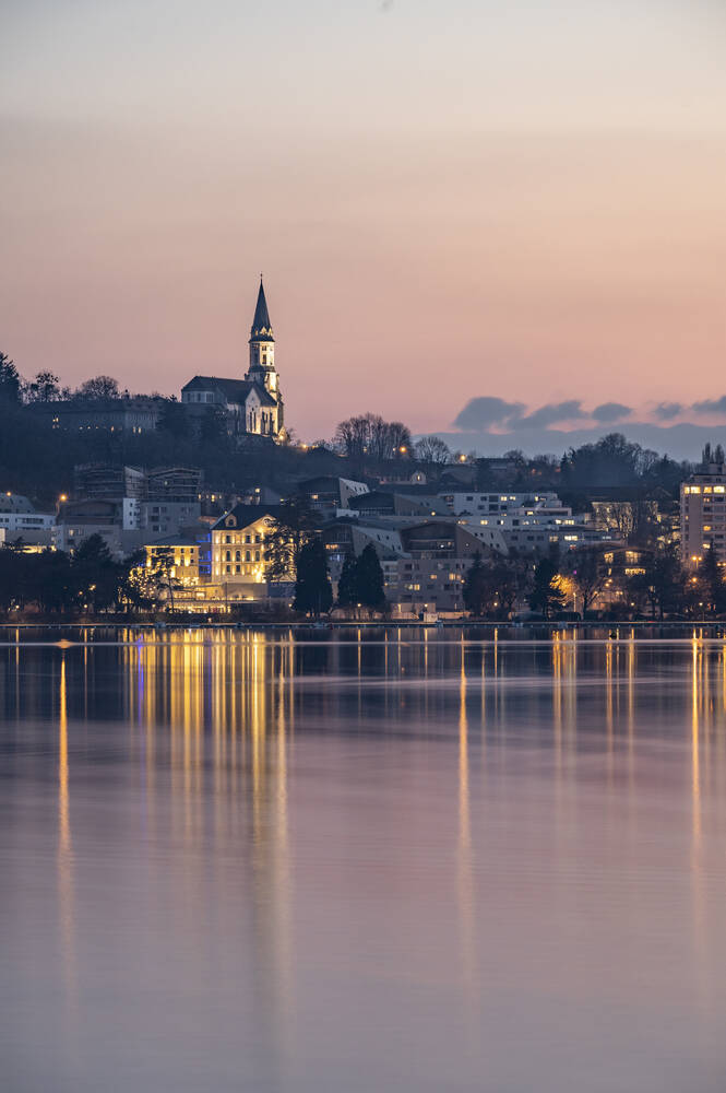 Coucher de soleil a Annecy - Photo et Tableau - Editions Limitées