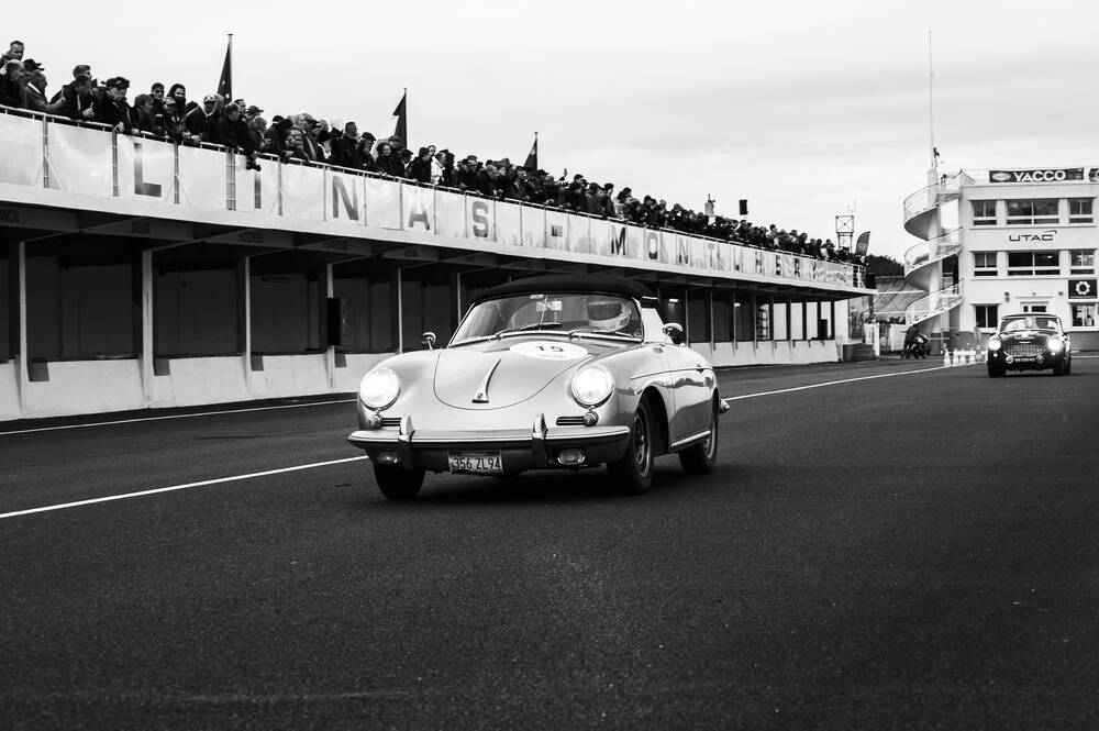 Porsche 356 cabriolet at the Autodrome de Montlhéry Centenary