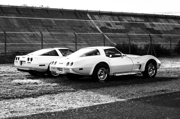 Pair of Corvettes at the Montlhéry Autodrome Centenary Pair of Corvettes at the Montlhéry Autodrome Centenary