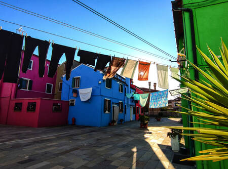 clothesline on the island of Burano