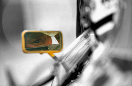 Het oog van Nigel Mansell, F1-kampioen 1992 Het oog van Nigel Mansell, F1-kampioen 1992