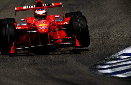 Rode Baron Michael Schumacher in actie