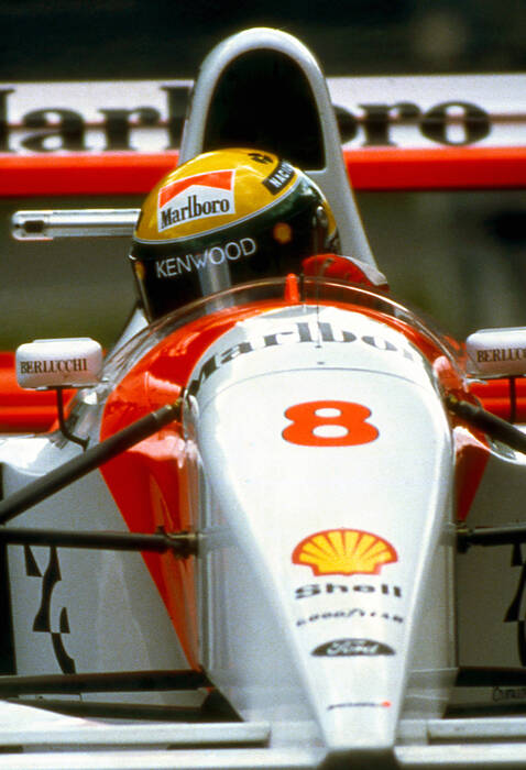 Ayrton Senna in actie