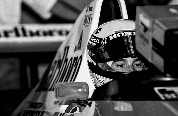 Klaar voor vertrek Ayrton Senna F1