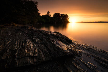 Zonsondergang boven Anse du Roz Zonsondergang boven Anse du Roz