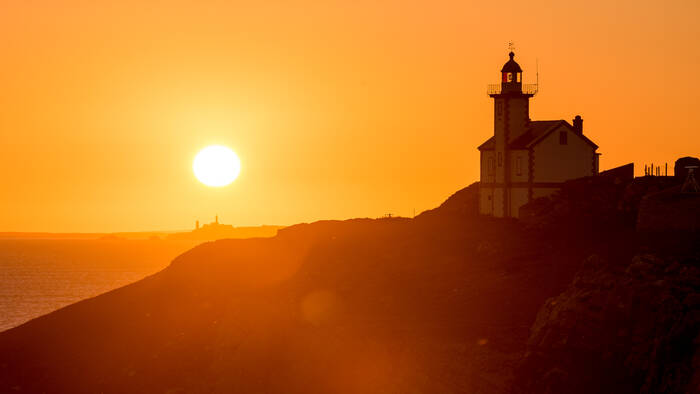 Vuurtorens zonsondergang