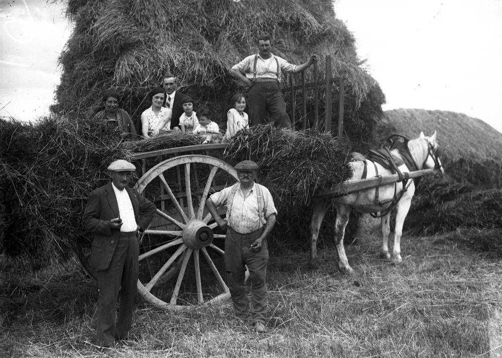 Boeren op een karretje