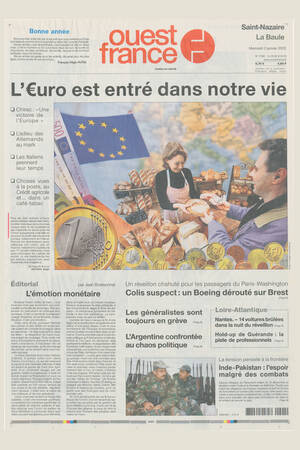 Front page of Ouest France dated January 2, 2002 Front page of Ouest France dated January 2, 2002