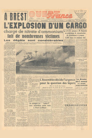 Front page of Ouest France dated July 28, 1947 Front page of Ouest France dated July 28, 1947