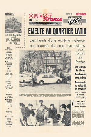 Front page of Ouest France, May 7, 1968 Front page of Ouest France, May 7, 1968