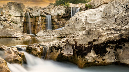 at the foot of the waterfalls at the foot of the waterfalls