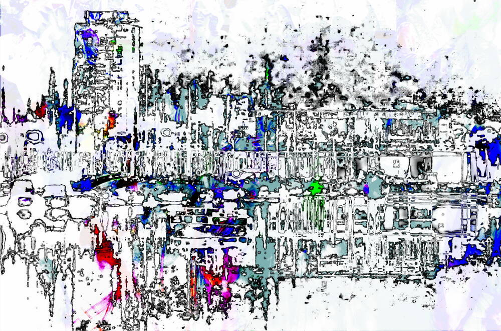 Die fröhliche Stadt in Farbe