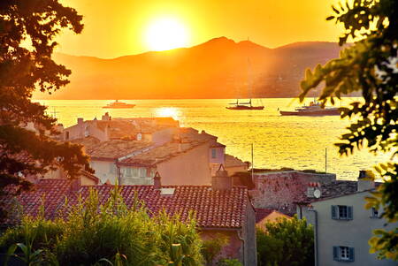 sunset over the bay of Saint-Tropez