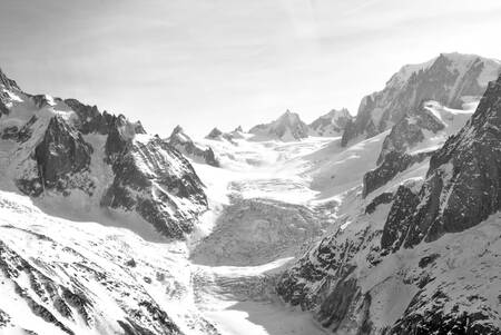 In de lucht de Alpen de Mont Blanc 4 de gletsjer