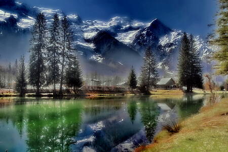 Der Mont Blanc Frühlingslandschaft