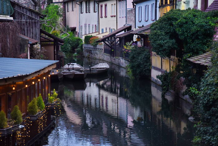 Ville de Colmar Alsace au crépuscule La petite Venise Ville de Colmar Alsace au crépuscule La petite Venise