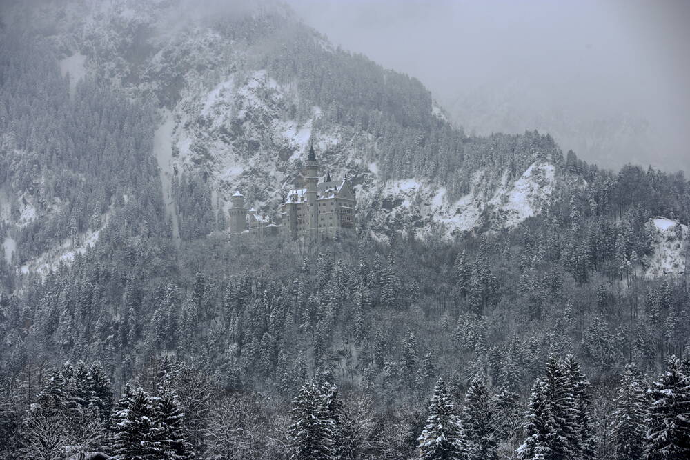 Le château de Neuschwanstein en hiver, Allemagne Photo Stock - Alamy