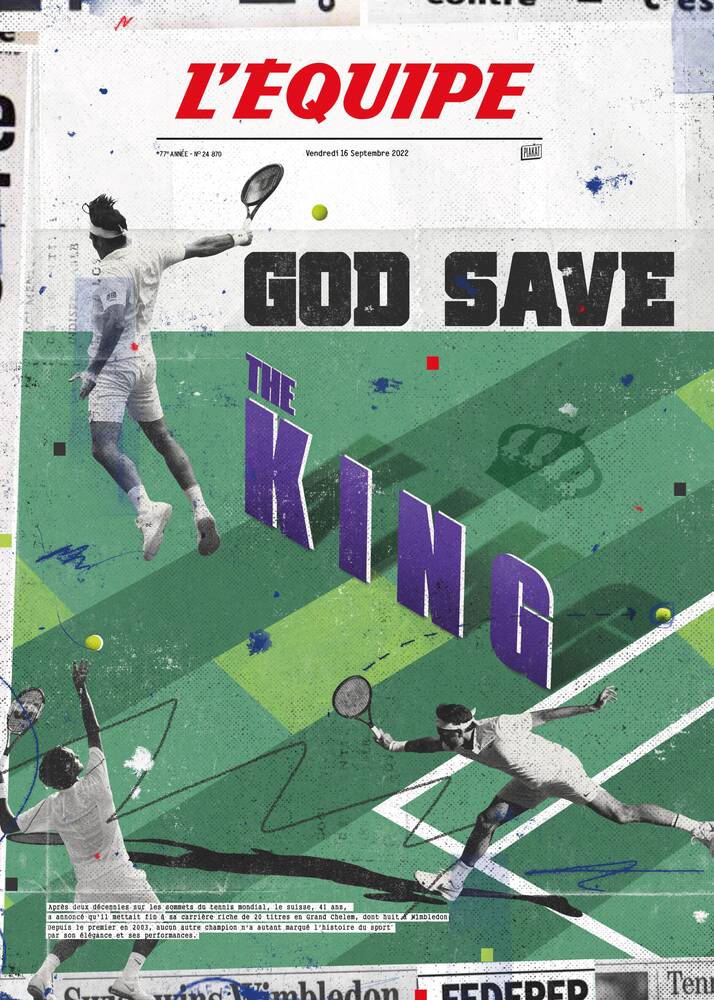 FEDERER - L'Equipe x Plakat