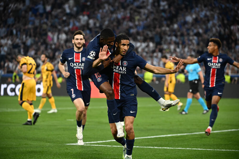 Hakimi et Dembélé - Finale de Ligue des champions 2025