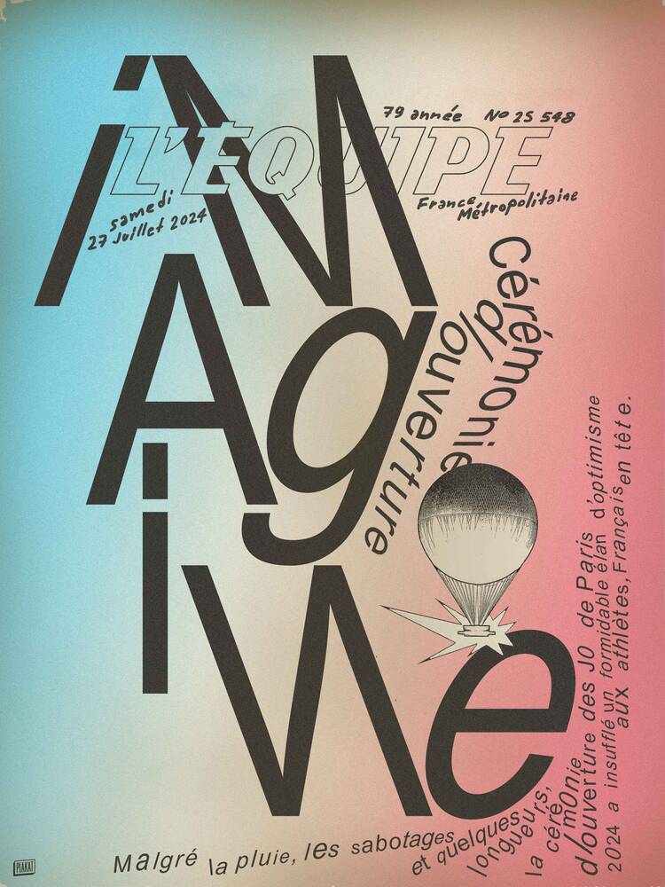 BANDIERA PARIGI 24 - L'Equipe x Plakat