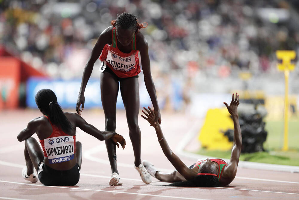 Keniaanse atleten op de 5000 meter voor vrouwen