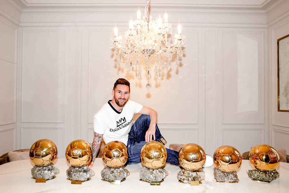 Lionel Messi and his Ballons D'Or