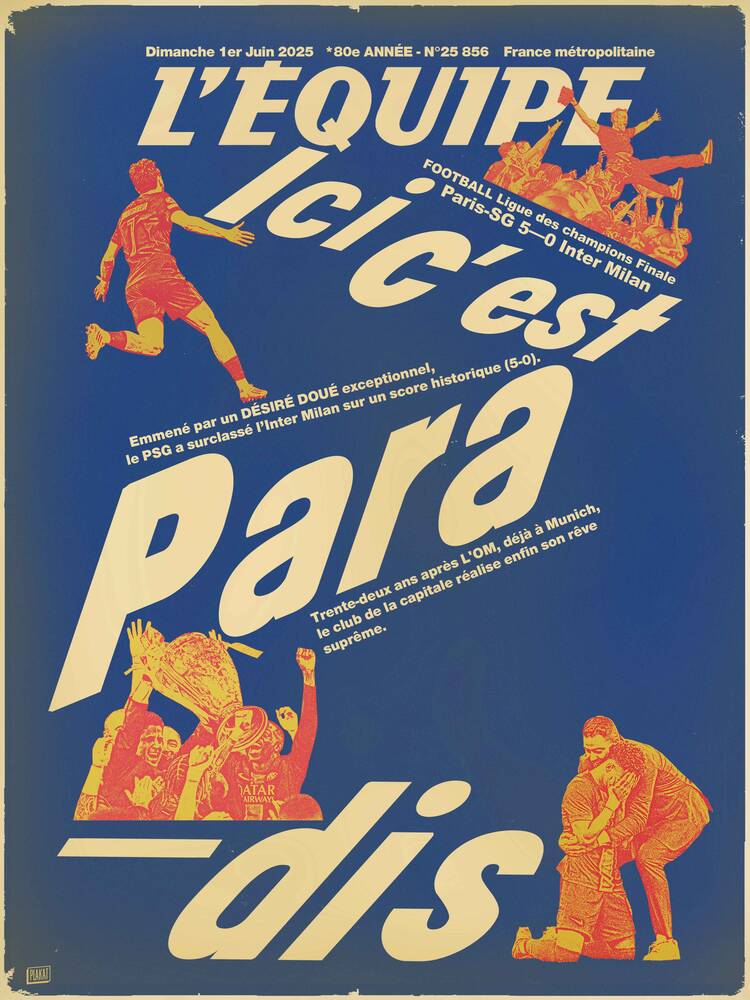 PSG CHAMPION 2 - L'Equipe x Plakat