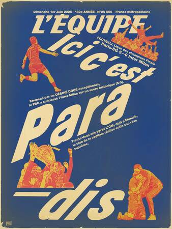 PSG CHAMPION 2 - L'Equipe x Plakat PSG CHAMPION 2 - L'Equipe x Plakat