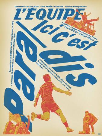 PSG CHAMPION 3 - L'Equipe x Plakat PSG CHAMPION 3 - L'Equipe x Plakat