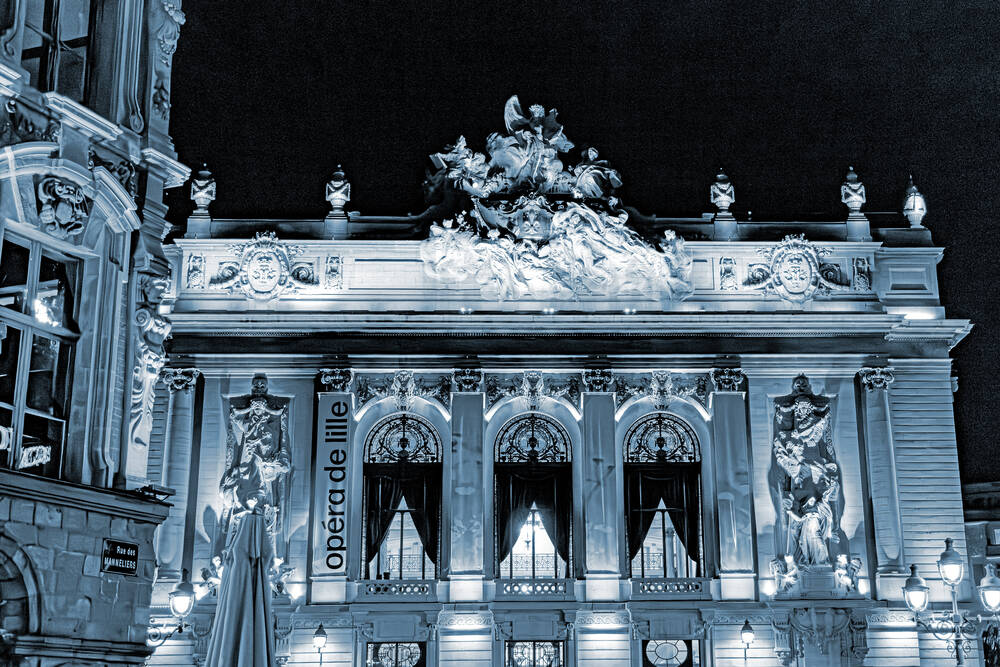 Lille Opera bij nacht