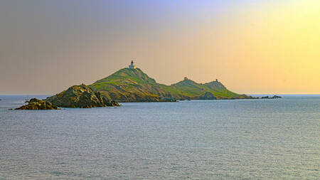 Poster Zonsondergang op de Bloedige Eilanden Ajaccio Corsica Poster Zonsondergang op de Bloedige Eilanden Ajaccio Corsica