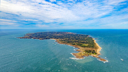 Ile d'Yeu vanuit de lucht in de herfstzon Ile d'Yeu vanuit de lucht in de herfstzon