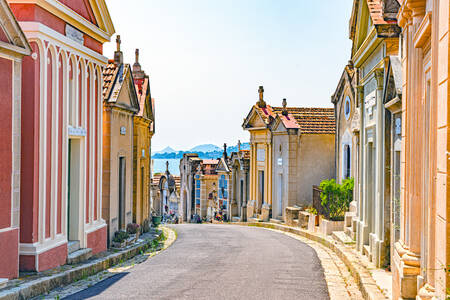 Poster De Bloedige Eilanden vanaf de zeebegraafplaats van Ajaccio Poster De Bloedige Eilanden vanaf de zeebegraafplaats van Ajaccio
