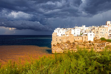 Polignano a mare efter stormen Polignano a mare efter stormen