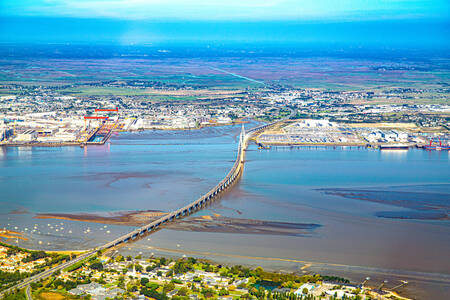 Saint Nazaire and the Loire estuary bridge