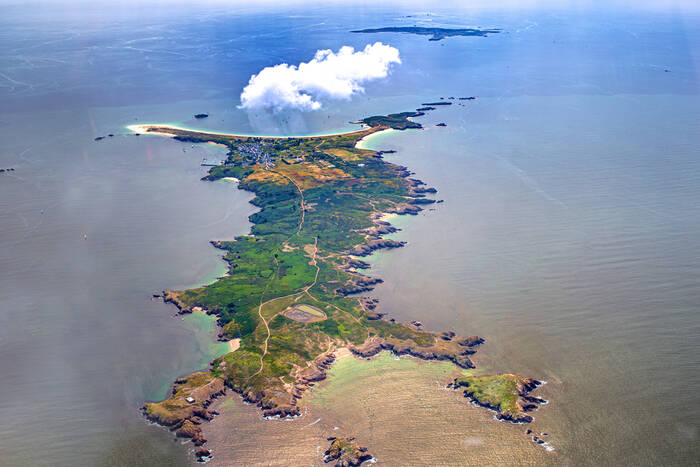 Het eiland Houat tussen de Golf van Morbihan en Belle Ile en Mer