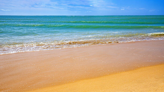 Atlantische Oceaan aan de kust van de Vendée in de richting van La Tranche sur Mer